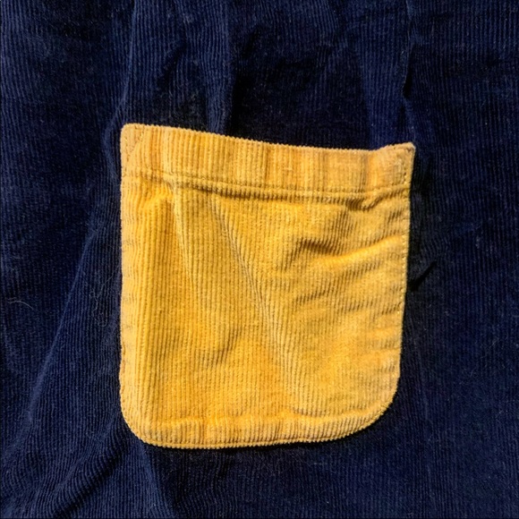 NWOT Hanna Andersson Navy & Yellow Corduroy Dress - Picture 6 of 6